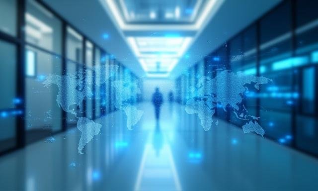 Abstract representation of financial technology and digital lines